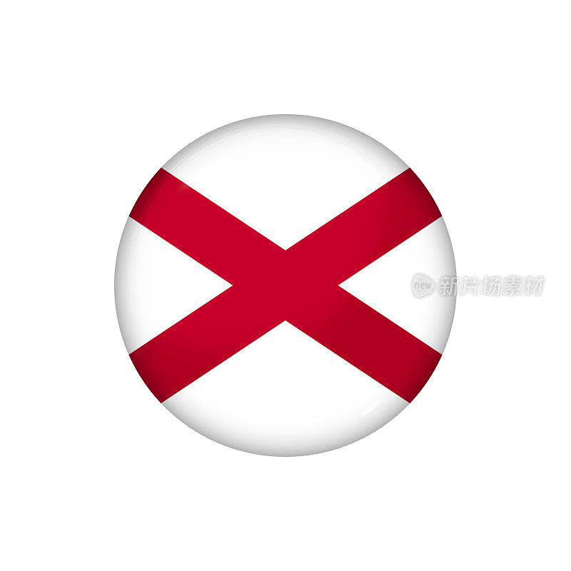 Glossy flag icon ofAlabama